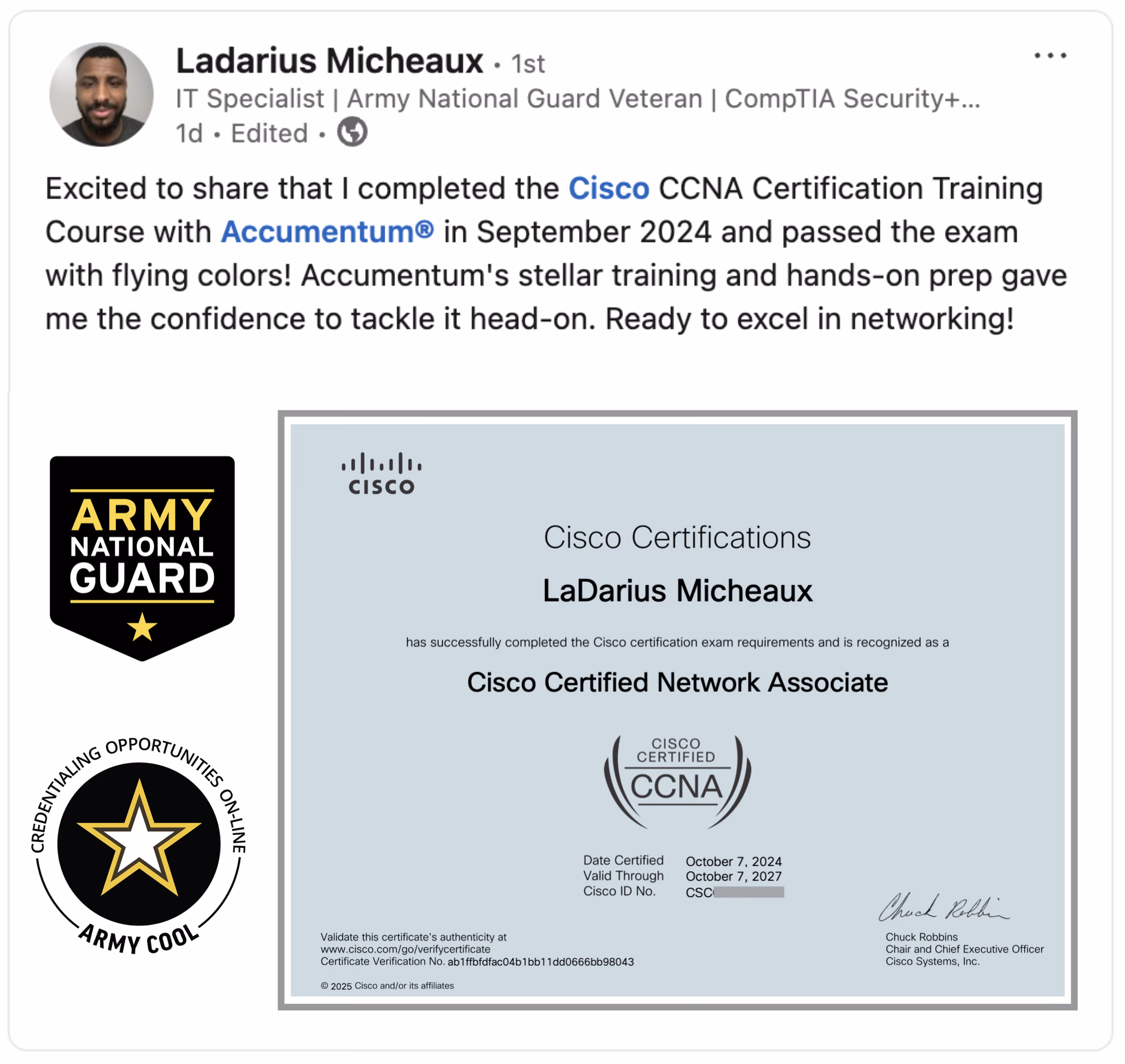 Accumentum alumni certification and training success story 38