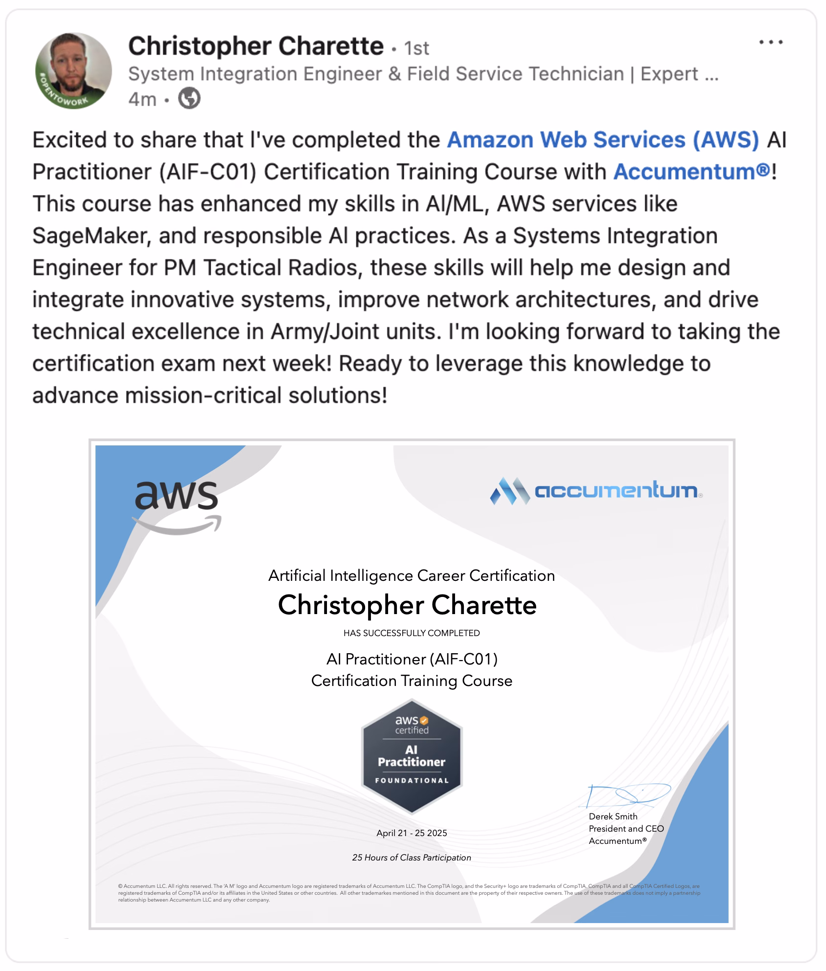 Accumentum alumni certification and training success story 79