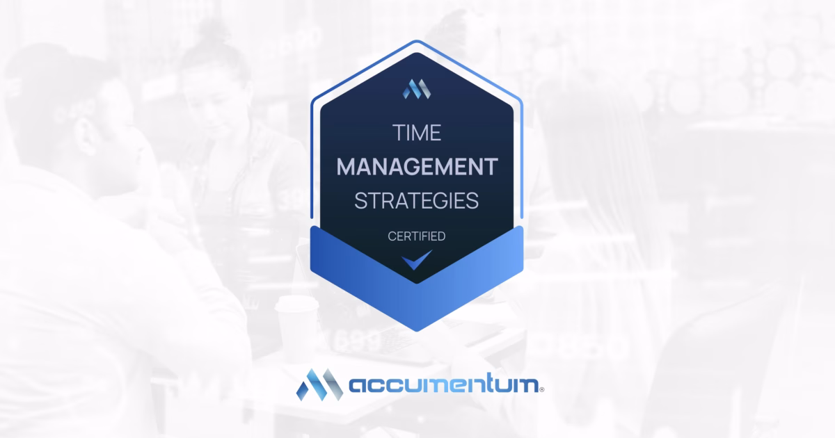 Time Management Strategies Certification Training Course with Accumentum