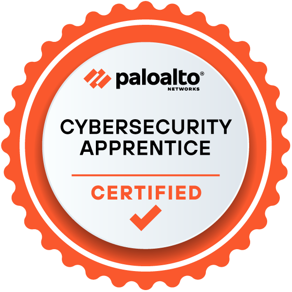 Palo Alto Networks Certified Cybersecurity Apprentice badge