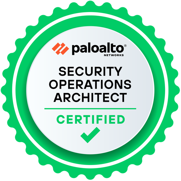 Palo Alto Networks Certified Security Operations Architect badge