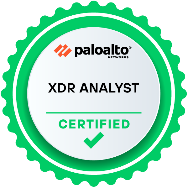 Palo Alto Networks Certified XDR Analyst badge