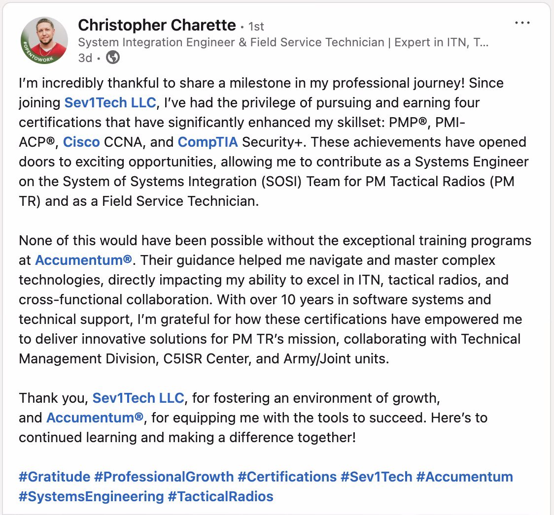 LinkedIn Optimization Program Example 10