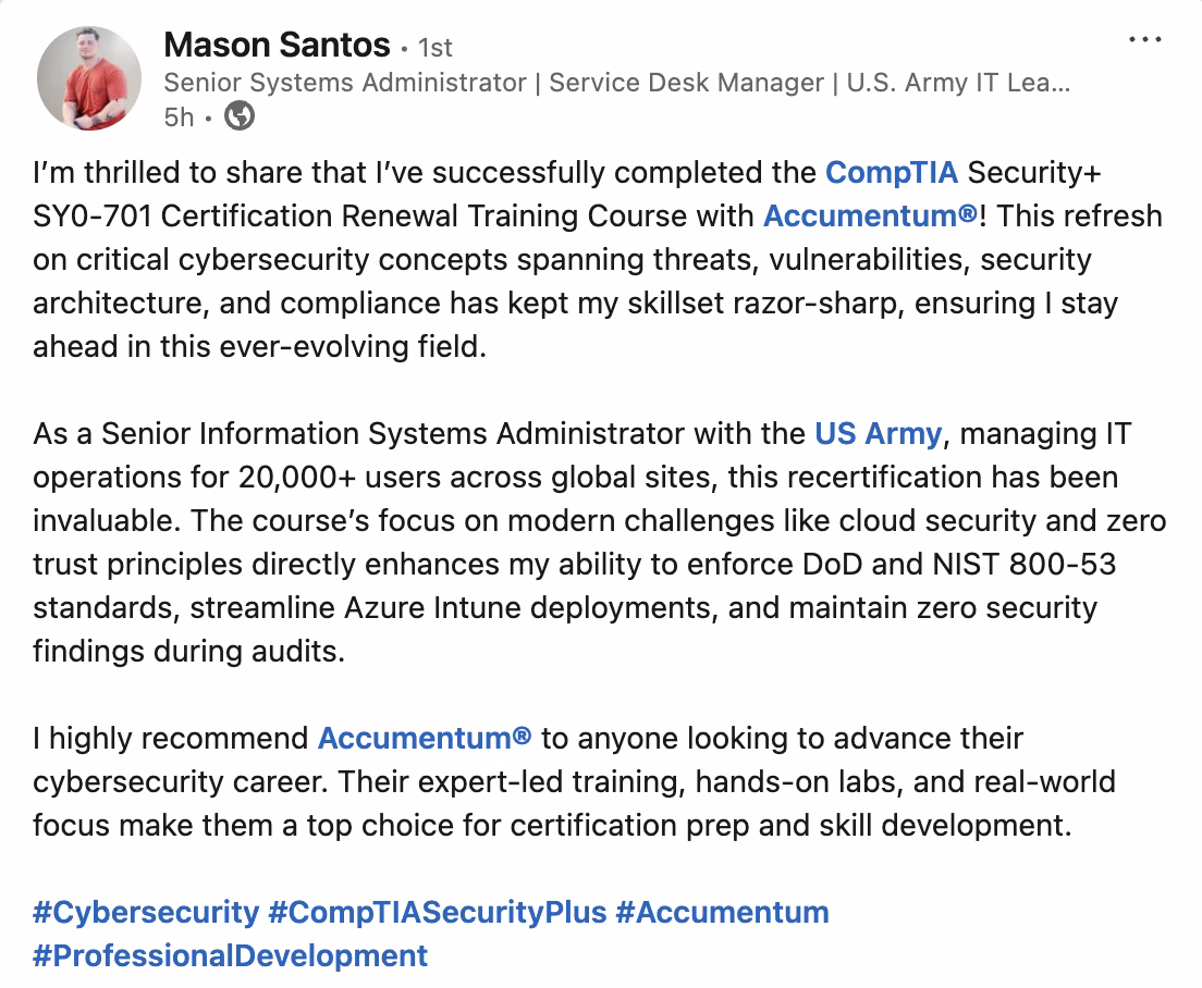 LinkedIn Optimization Program Example