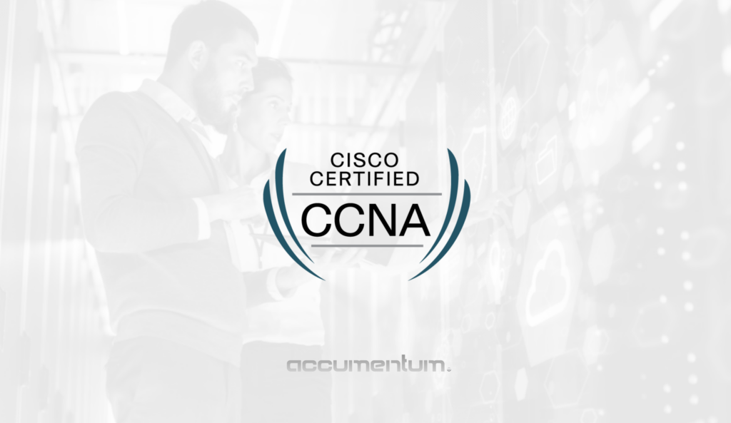 Cisco CCNA Certification Training Course with Accumentum for networking fundamentals, routing, switching, IP services, security, automation, and exam preparation.