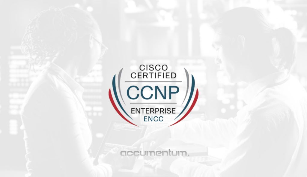 Cisco CCNP Enterprise 300-440 ENCC Certification Training Course with Accumentum for secure cloud connectivity, IPsec, Cisco SD-WAN, AWS, Azure, Google Cloud, and exam preparation.