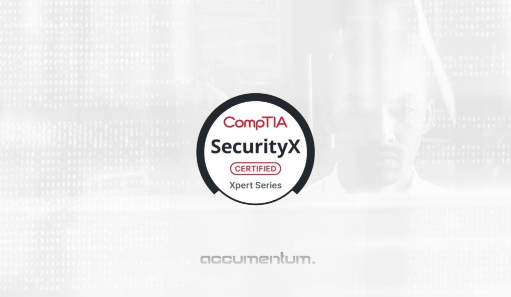 CompTIA SecurityX Certification Training Course with Accumentum for advanced cybersecurity architecture, senior security engineering, governance, risk, compliance, and incident response training.