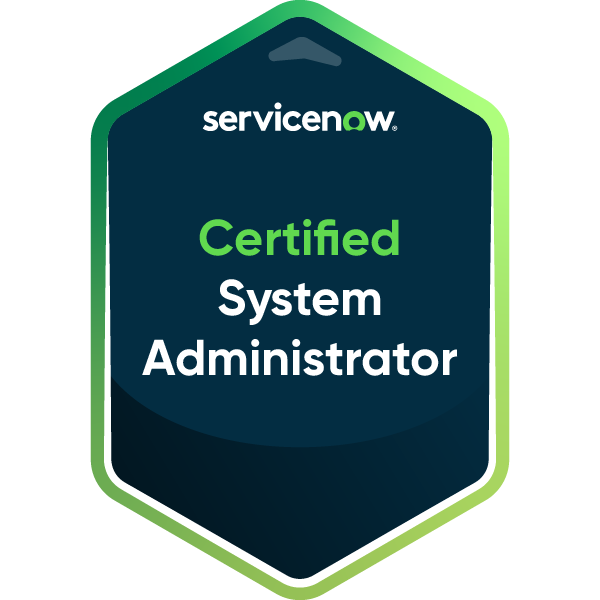 ServiceNow Certified System Administrator (CSA) Certification Training Course Certification Badge